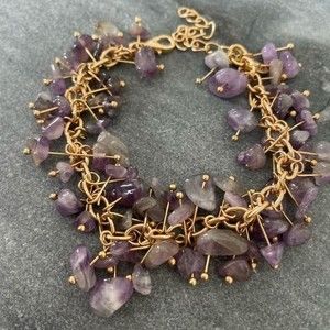 Genuine Amethyst Gold Cha Cha Bracelet